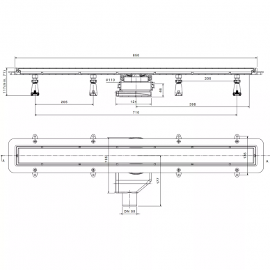 Душевой лоток Pestan Confluo Premium Line (13000295) (черное стекло) (85 см) 5