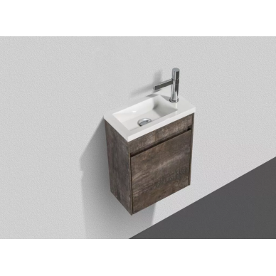 Тумба для раковины BelBagno Pietra Mini (PIETRA MINI-400-1A-SO-PT-L) левосторонняя (39.4x21.7) Stone 0
