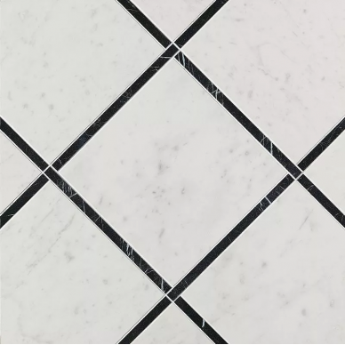 fNK4 Roma Diamond Incroci Carrara Nero Reale Inserto 60x60 0