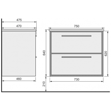 Тумба для ванной Raval Frame (Fra.01.75/P/DT) (75 см) дуб трюфель 5