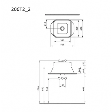 Раковина накладная Ambassador Benefit (206T20002) (51.5 см) белая глянцевая 5