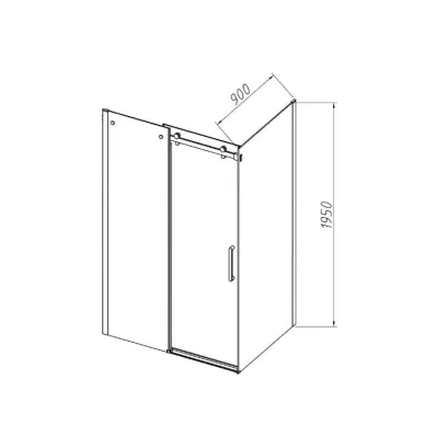 Душевой уголок Vincea Como-N (VSR-4CN9013CLB) 130х90х195 см, профиль черный/стекло прозрачное 4
