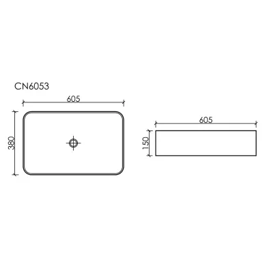 Раковина накладная Ceramicanova Element (CN6053) (60.5 см) белая глянцевая 5