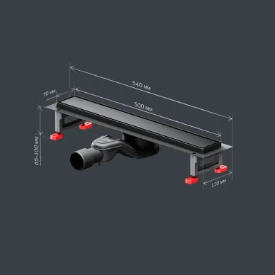Душевой лоток Am.Pm MasterFlow (W01SC-U11-050-04BM) (500мм) универсальный затвор Tile 6