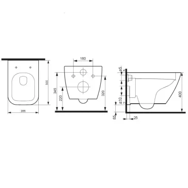 Чаша подвесного унитаза Am.Pm Spirit V2.0 Square FlashClean (C701701SC) безободковый, с микролифтом 9