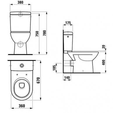 Чаша для напольного унитаза Laufen Pro (8.2495.6.000.000.1) 2