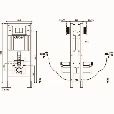 Инсталляция ABBER AC0106 для двух подвесных унитазов 5