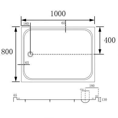 Душевой поддон Abber AD3C108 100x80 6