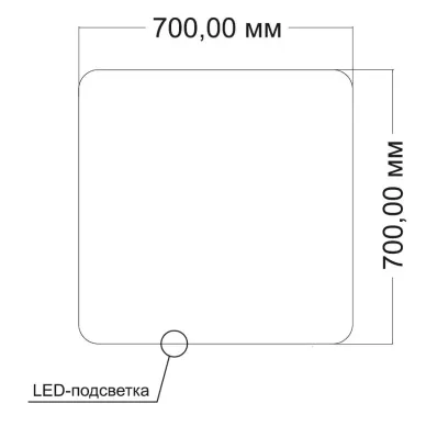 Зеркало Vincea VLM-3BE7007-2 70x70 см, с подсветкой с сенсорным выключателем 5