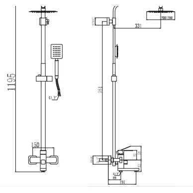 Душевая система Fmark FS8145Q графит 5