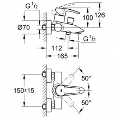 Смеситель для ванны Grohe Eurostyle (33591001) 1