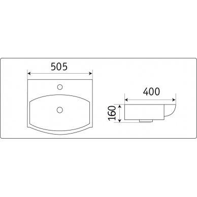 Раковина CeramaLux N (78014CMB) (50 см) черный матовый 2