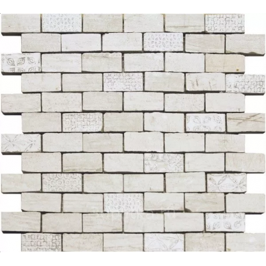98289 Chamarel Spaccatella Deco White 30x30 0