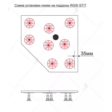 Ножки для поддона RGW N-08 (03230810-00) 8 шт 6