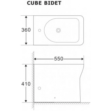 Биде напольное Aquanet Cube-B (CL-12248F) 1