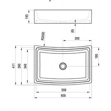 Раковина накладная Ravak Formy 02 60 (XJM01260000) 7