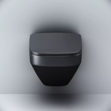 Чаша подвесного унитаза Am.Pm Inspire V2.0 FlashClean (C50A1700MBSC) безободковый, с микролифтом (черный матовый) 5