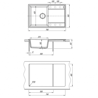 Мойка кухонная Lemark Imandra 760 (9910030) шампань 1