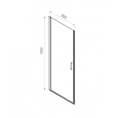 Душевая дверь Vincea Alpha (VDP-3AL950CL) 95x195 см, профиль хром/стекло прозрачное 7