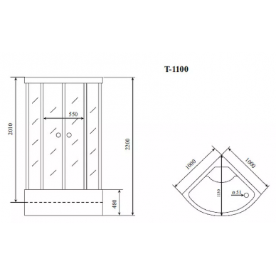 Душевая кабина Timo Comfort 100*100*220  (T-8800F) 6