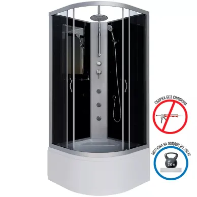 Душевая кабина Niagara Classic NG-2509-14BKTG (1000х1000х2100) с гидромассажем 5