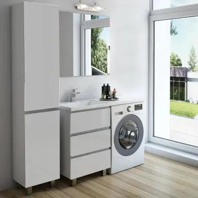 Тумба с раковиной Эстет Dallas Luxe 115 L (ФР-00002300) (левая) 3 ящика, белая 6