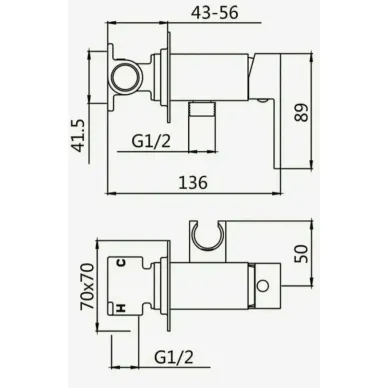 Гигиенический набор Boch Mann Resia GR CK-P11GR (BM10414) серый матовый 6