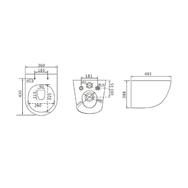 Унитаз подвесной Lemark GLAZER 9614003 безободковый, с микролифтом, белый 6