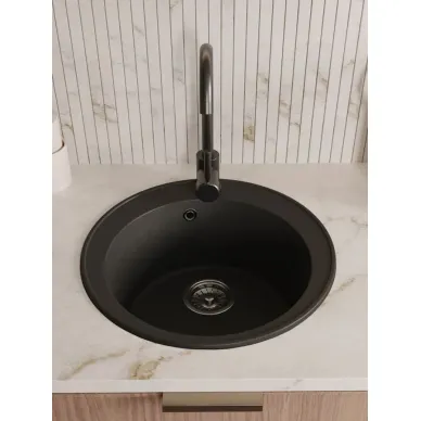 Мойка для кухни Teymi Lina Smart T120102 D48 круглая черная матовая 10