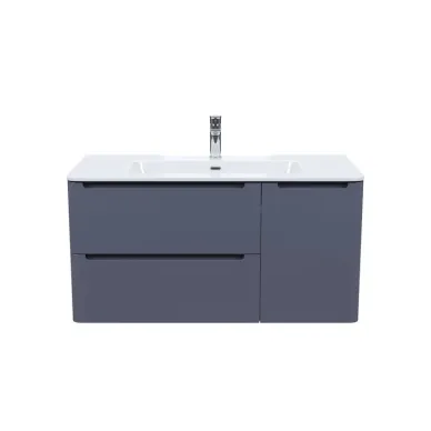 Тумба для ванной Iddis Edifice EDI10D0i95K 100 см, подвесная, с раковиной, темно-серая 5