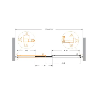 Душевая дверь Cezares Molveno MOLVENO-BF-3-120-C-GM-IV 120х195, профиль оружейная сталь/стекло прозрачное 5
