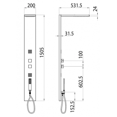 Душевая панель Bossini Manhattan (L00891.030) Monocomando 7
