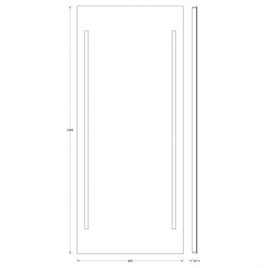 Зеркало Evoform Ledline (BY 2125) (60 см) (с 2-мя встроенными LED-светильниками) 1