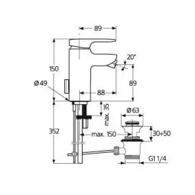 Смеситель для биде Ideal Standard Moments (A3909AA) 1
