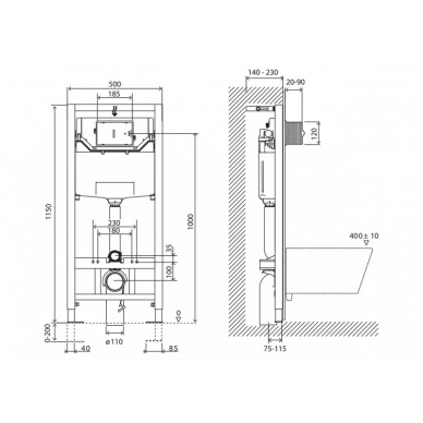 Инсталляция для подвесного унитаза BelBagno (BB001-120) 6
