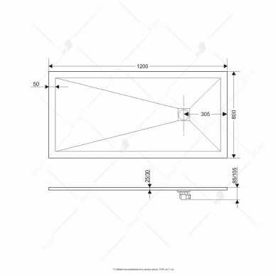 Поддон для душа RGW Stone Tray ST-0128Co (16152812-10) 80х120х2,5 см, бетон/цемент 4