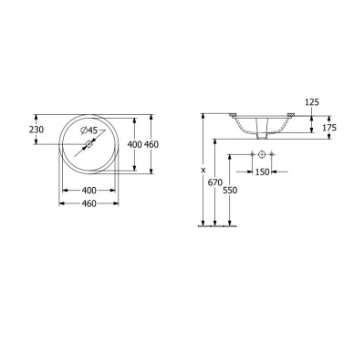Раковина подвесная Villeroy & Boch Architectura (4188KG01) (65 см) 6