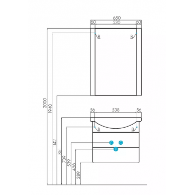 Тумба с раковиной Aquaton Ария 65 М (1A1233K0AA010) 5