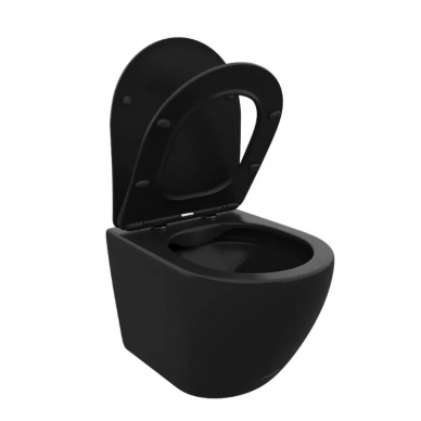 Унитаз подвесной Cerutti SPA Ticino Aria MB (CT8918) безободковый, микролифт, чёрный матовый 5