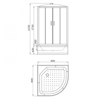 Душевая кабина Parly Classic Эконом (EC821) (80х80) 5