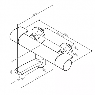 Смеситель для ванны AM.PM X-Joy (F85A50000) термостатический, хром 7