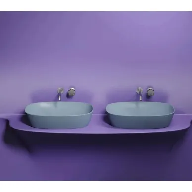 Раковина накладная Ceramicanova Element (CN6049MHL) (60 см) серо-голубая матовая 5