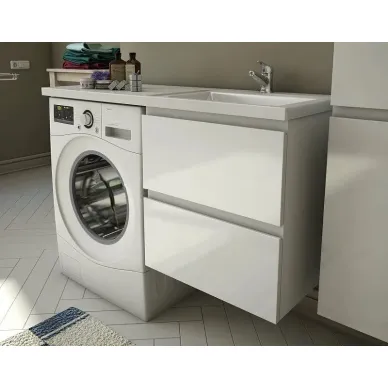 Тумба с раковиной Эстет Dallas Luxe 150 R (ФР-00009842) (правая) подвесная, 2 ящика, белая 5