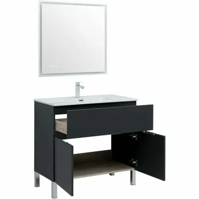 Тумба для ванной Aquanet Алвита New 303911 90 см, серый антрацит 5