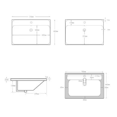 Раковина Aquanet Flash 333267 70 см, белая 1