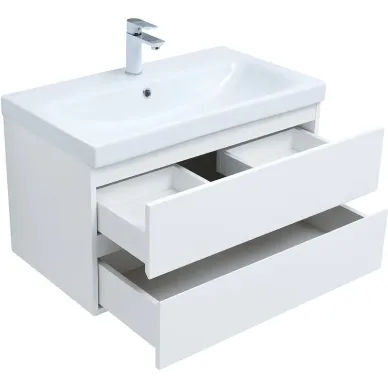 Тумба для ванной Aquanet Беркли 302351 80 см, белая глянцевая 1