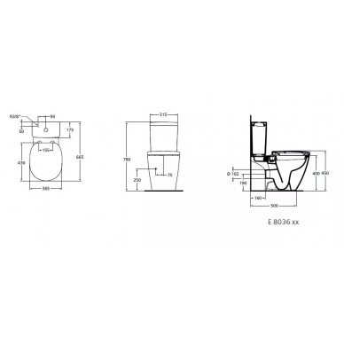 Чаша для напольного унитаза Ideal Standard Connect AquaBlade (E042901) 7