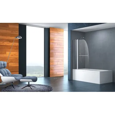 Шторка для ванной Azario Boston (AZ-142TB) 100x140 см с поручнем хром 6