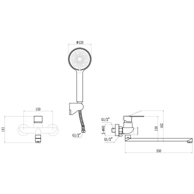 Смеситель для ванны Fmark FS8824H черный 8