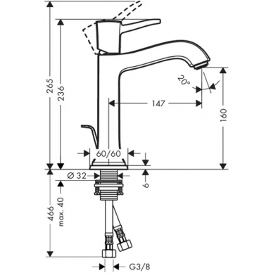 Смеситель для раковины Hansgrohe Metropol Classic (31302000) 1